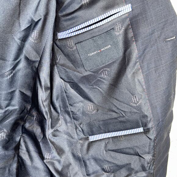Tommy Hilfiger Men's Stretch Plaid Wool Blend Suit Jacket - Blue Plaid 38S $450 - Picture 5 of 7